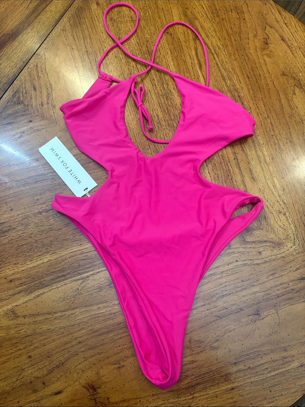 White Fox Boutique Hot Pink Cutout One-Piece Swimsuit